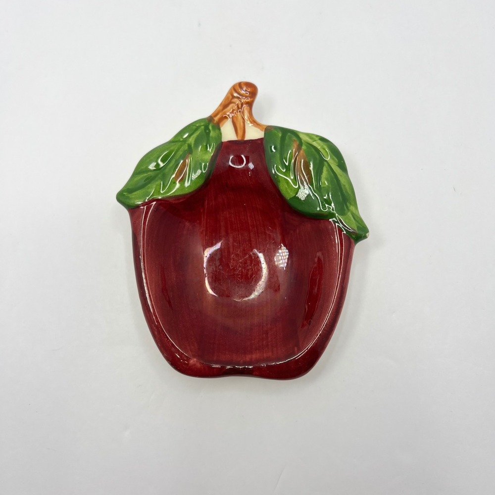 Franciscan Apple Tea Bag Tidy Spoon Rest 1948-1952 USA Made Midcentury Fruit